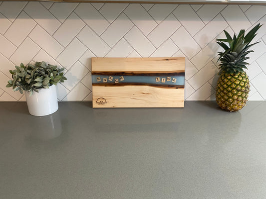 Pine and Epoxy "Snack Time" Cutting Board